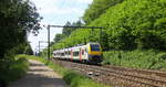 SNCB/NMBS Triebzug 08546 Desiro und fährt durch Testelt(B) in Richtung Hasselt(B).