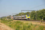 Nachschuss auf Triebzug 08150 (Desiro) der SNCB/NMBS. Die Aufnahme entstand am 14/07/2018 in Lummen.