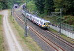 Ein Triebzug der SNCB 647 und der SNCB 652 aus Aachen-Hbf nach Spa-Géronstère(B) und kammen  gerade aus dem Aachener-Buschtunnel aus Richtung Aachen-Hbf und fuhren in Richtung Hergenrath(B).