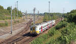 AM73 nr 691 der NMBS als L-5884 von Arlon nach Libramont kommt am Abzweig zum Rangierbahnhof Stockem vorbei, am 11.09.2009, 14.19u.