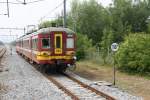 NMBS Triebwagen AM265 als Regionalzug Lttich-Maastricht, bei durchfahrt in Eijsden. Seit 2008 halten hier keine Zge mehr. 04-07-2010