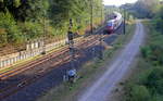 Ein Thalys aus Paris-Nord(F) nach Dortmund-Hbf(D) und kommt aus Richtung Lüttich-Guillemins(B),Walhorn(B), Hergenrath(B) und fährt gleich in den Aachener-Buschtunnel ein.