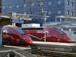 Thalys 4341 und 4307 Seite an Seite in Bruxelles-Midi. Das Bild entstand am 17/09/2010 vom Bahnsteig 10.