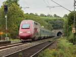 Ein Thalys von Kln kommend am 13.08.2011 auf der KBS 480 bei Eilendorf.