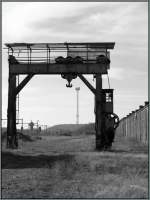 Immer wieder ein Motiv wert.Der alte Verladekran am Güterbahnhof in Montzen Gare,Belgien.