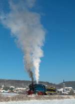 Dampflok TKt 48-87 und diesellok BB 63149 - Treignes - 18-12-2009