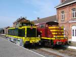 Am 19-09-2009, eine Kreuzung mit 2 ex-SNCF dieselloks im Bf.