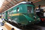 SNCB 608.05, Spitzname: „Die Schwangere“, Baujahr 1939 als Leihgabe des Museum der Belgischen Staatsbahn  Train World  am 25.Juli 2026 im Mus�e du Chemin de Fer � vapeur in Treignes.