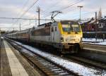 SNCB 1854 kommt mit dem IC 538 aus Eupen(B) nach Oostende(B) und kommt aus Richtung Eupen(B) und hilt in Welkenraedt(B) und fährt dann weiter in Richtung Dolhain-Gileppe(B),Verviers(B).