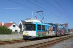 Straßenbahn (Tram) Belgien / Kusttram: BN / ACEC - Wagen 6011 von De Lijn, aufgenommen im Juni 2017 in Zeebrugge.