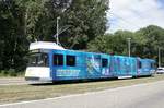 Straßenbahn (Tram) Belgien / Kusttram: BN / ACEC - Wagen 6042 von De Lijn, aufgenommen im Juli 2019 im Stadtgebiet von Knokke-Heist.