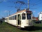 Museumstram Nr 9093 in De Haan am 29/03/09.