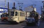 SNCV Tw 9120 im Centrum von Courcelles, 16.06.1987.