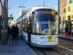 Straßenbahn Antwerpen Linie 24 nach Stenenbrug in Astrid, 13.12.2018.