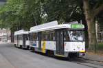 PCC 7161 von DE LIJN Antwerpen an der Ersatzhaltestelle in Hoboken, Aufnahme am 17.09.2012