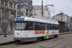 PCC 7039 von DE LIJN Antwerpen auf Linie 4 Richtung Silsburg, aufgenommen 13/03/2013 am Haltestelle Nationale Bank