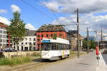 Belgium, Antwerpen  Tram 7008 on line 70 is leaving the terminus Eilandje  1/9/2019
