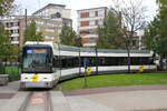 Belgi�n Antwerpen  Stra�enbahnwagen 7215 auf die, wegen Bauarbeiten,  verk�rzte Linie 4 Berchem Station - Zwaantjes ist am Schleife Groenenhoek zu sehen  26.9.2026