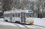 PCC 7007  Respect tram  von DE LIJN Antwerpen, aufgenommen 20/01/2013 am Haltestelle Lelieplaats Hoboken    