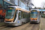 Belgium Brussels  Trams 2039 and 2048 waiting for departure at the terminus  De Wand  of line 19, 19/1/2022