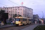 Brssel Tw 7727 im morgendlichen Berufsverkehr am Bara (in Langform: Placa Bara / Bara Plein), 22.05.1991.