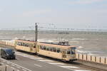 Belgium  125th Anniversary Coastal tramline Knokke - Oostende - De Panne  Preserved tramway 10041 and trailer in Raversijde  12/6/2010