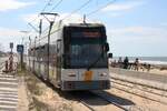 DE LIJN 7236 (Type MGT6-1  Hermelijn ) f�hrt am 27.Juli 2026 in die Kusttram Station Middenlaan ein.