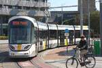 DE LIJN 6148 (Type Urbos 100X 'Stadslijner') am 27.Juli 2026 bei der Kusttram Station Blankenberge.