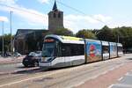DE LIJN 6120 (Type Urbos 100X 'Stadslijner') am 27.Juli 2026 bei der Kusttram Station Blankenberge.