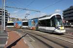 DE LIJN 6120 (Type Urbos 100X 'Stadslijner') am 27.Juli 2026 bei der Kusttram Station Blankenberge.