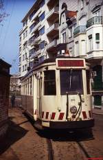 Arbeits-Tw 9113 im Frhjahr 1979 in Oostende.