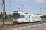 De Lijn Kusttram 6027 aufgenommen 06.08.2016 am Haltestelle Blankenberge Duinse Polders