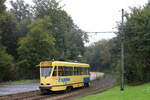 Brussels, Belgium
30th anniversary of the Musée du Transport Urbain Bruxellois
Circulation of preserved tramways and buses 
Preserved tram 7171 on avenue de Tervuren 
6/10/2012

The PCC trams of serie 7000-7171 were delivered in 4 lots : 7001-7050, 7051-7080, 7081-7155 and 7156-7171, between 1951 and 1971
The MTUB intends to preserve one tram of each lot.