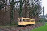 Brussels, Belgium  Circulation of preserved tramway 1609 + trailer 604 on avenue de Tervuren  15/12/2013