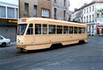 Brussels, Belgium  Circulation of preserved tramway 5018 near by Eglise Sainte-Marie  21/7/1985