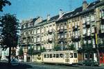 SNCV Br�ssel__Tw der Linie 'BW' (Br�ssel - Wemmel) vor B�rgerh�usern in Br�ssel.__13-08-1974