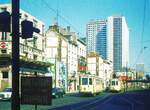 SNCV Br�ssel__Begegnung der Linien 'BW' (Br�ssel-Wemmel) und 'G' (Br�ssel-Grimbergen) in der City. Deren (architektonischer) Umbau ist in vollem Gange.__13-08-1974