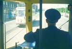 SNCV Br�ssel__Fahrpersonal damals bei SNCV noch in Uniform, im Stra�enbahnbetrieb teils nur noch  R�uberzivil .__13-08-1974