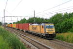 Belgiën
Lok 186 224 von Medway mit einem Containerzug, in Warsage
21/6/2023