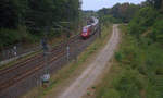 Ein Thalys aus Paris-Nord(F) nach Dortmund-Hbf(D) und kommt aus Richtung Lüttich-Guillemins(B),Walhorn(B), Hergenrath(B) und fährt gleich in den Aachener-Buschtunnel ein.