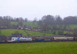 Ein Blick auf einen stehender Güterzug auf der Montzenroute an der Gemmenicher-Rampe.