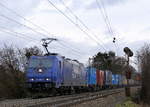 186 269-7 von Rhenus-Logistik kommt aus Richtung Aachen-West und fährt die Gemmenicher-Rampe hoch mit einem GTS-Containerzug aus Piacenza(I) nach Zeebrugge-Ramskapelle(B) und fährt in
