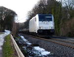 186 291-1 von Railpool kommt die Gemmenicher-Rampe herunter nach Aachen-West mit einem Coilleerzug aus Genk-Goederen(B) nach Köln-Eifeltor(D).