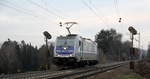 186 297-8  Aachen  von der Rurtalbahn-Cargo kommt als Lokzug von Aachen-West nach Belgien und fährt die Gemmenicher-Rampe hoch.
