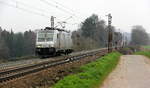 186 387-7 von Akiem/Lineas  kommt als Lokzug von Aachen-West nach Belgien und fährt die Gemmenicher-Rampe hoch.