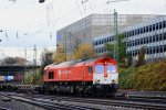 Die Class 66 PB13  Ilse  von Crossrail kommt mit einem Containerzug aus Belgien und fhrt in Aachen-West ein.
3.12.2011