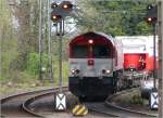 Ankunft in Aachen West fr diese EMD Class-66 (Crossrail) mit Gterfracht am Haken   aus Belgien.Aufgenommen am frhen Abend des 26.April.