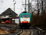 Ein Nachschuss von der Cobra 2820 rangiert in Aachen-West bei Regenwetter am 22.12.2012