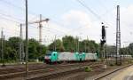 Ein Nachschuss von Zwei Cobra 2835 und 2842 fahren als Lokzug aus Aacen-West in Richtung Montzen/Belgien. Aufgenommen vom Bahnsteig in Aachen-West bei Sonne und Wolken am Mittag vom 4.8.2014.