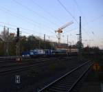 Die V206 und die Class 66 PB17 beide von der Rurtalbahn und kommen mit einem Kurzen Bleizug aus Antwerpen-Lillo(B) nach Stolberg-Hammer und fahren in Aachen-West ein.